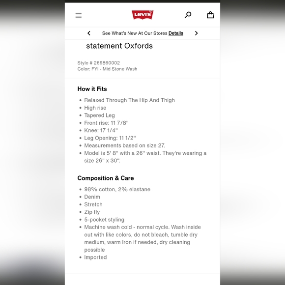 Levi's High Waist Taper Mom Jeans - Picture 8 of 8